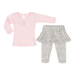 2pc Pink Leopard Knit Skirted Set - Denny's