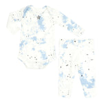 2pc Blue Tie Dye Splatter Onesie Set - Denny's