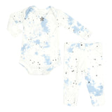 2pc Blue Tie Dye Splatter Onesie Set - Denny's