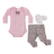 3pc Pink Leopard Knit Onesis Set - Denny's