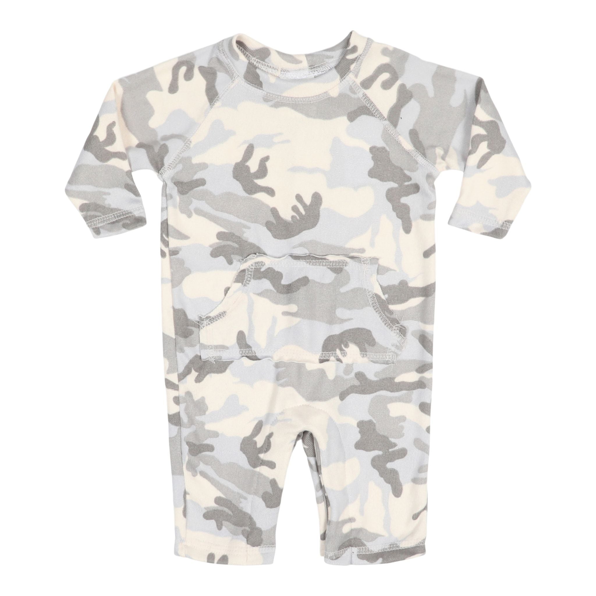 Blue Camo Knit Raglan Pocket Coverall - Denny's