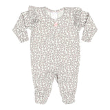 Pink Leopard Knit Ruffle Shoulder Coverall - Denny's