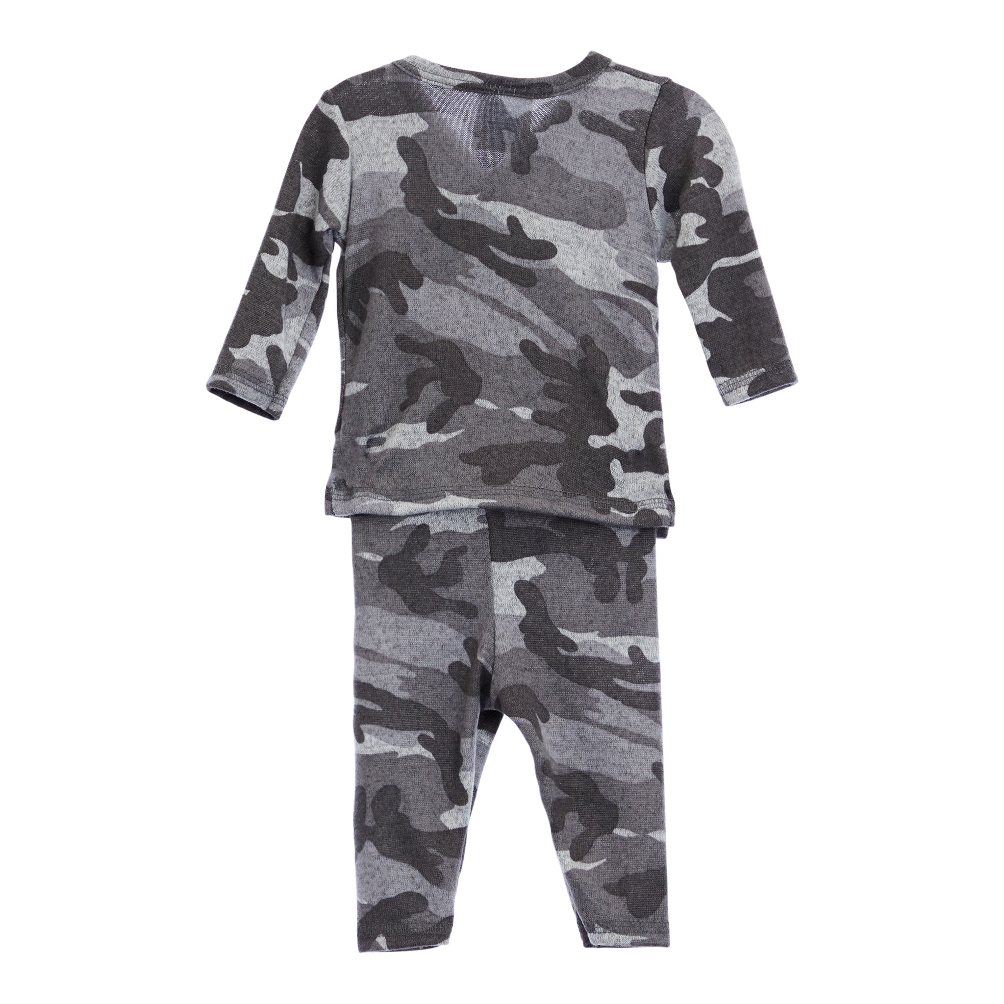 3pc Grey Knit Camo Kimono & Hat Set - Denny's