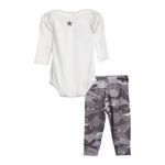 2pc Grey Knit Camo Onesis Set - Denny's