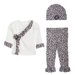 3pc Rib Leopard Ruffle Kimono Set - Denny's