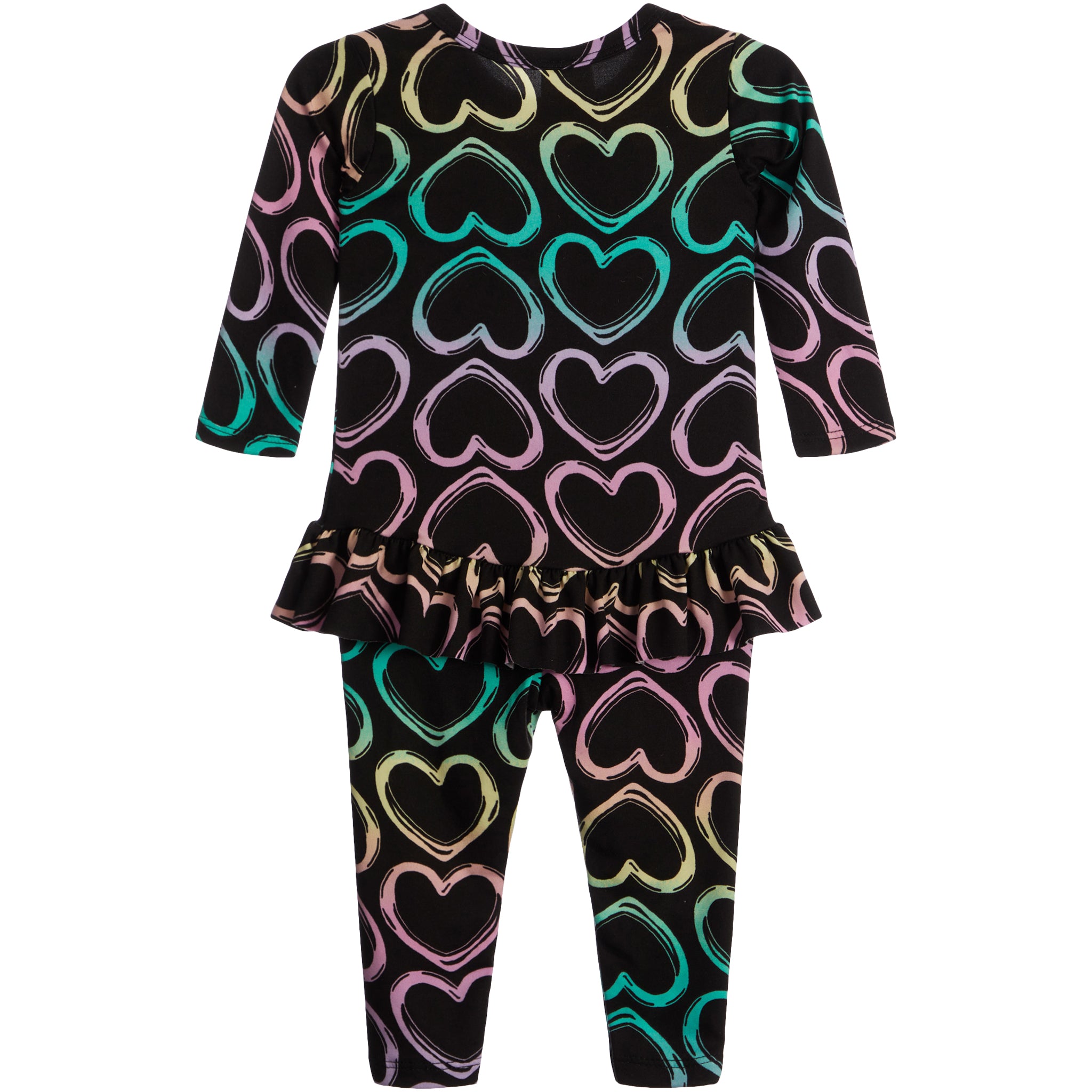 2pc Multi Heart Ruffle Tunic Set - Denny's