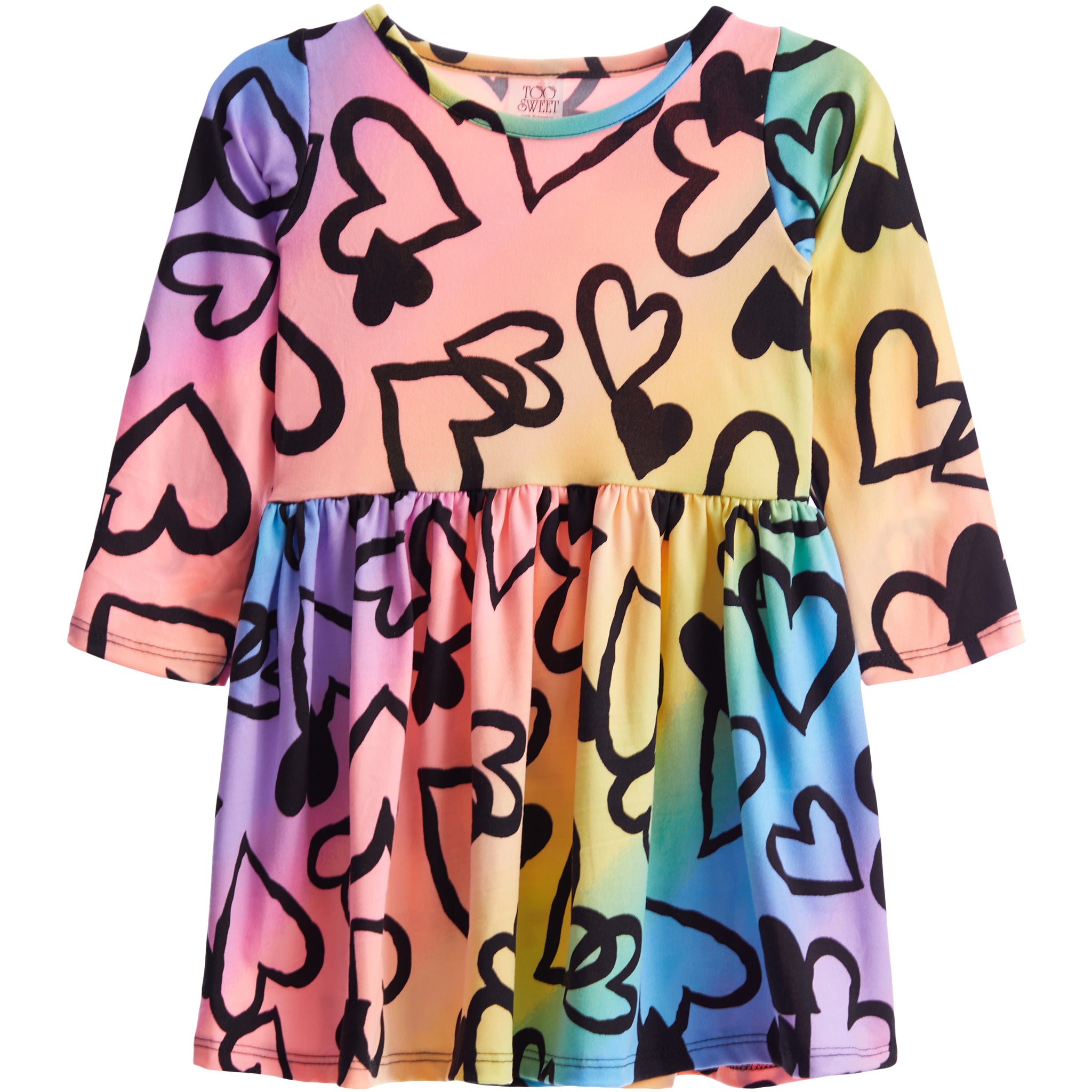 Black Hearts Ombre Skater Dress - Denny's