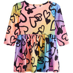 Black Hearts Ombre Skater Dress - Denny's