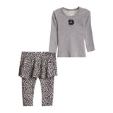 2pc Rib Leopard Skirted Legging Set - Denny's