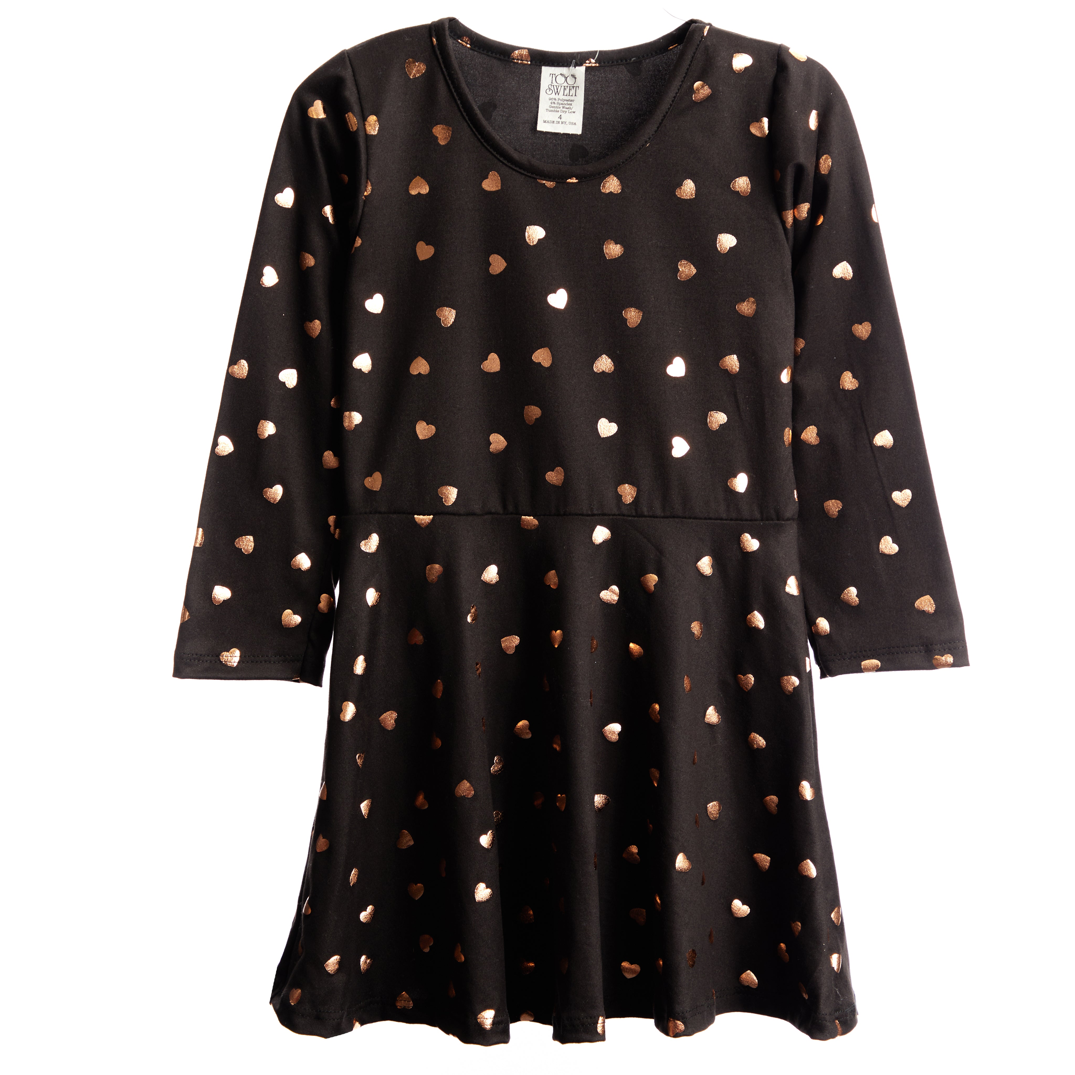 Rose Gold Hearts Skater Dress - Denny's