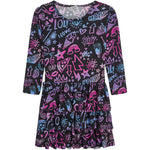 Ombre Grafitti Triple Ruffle Dress - Denny's