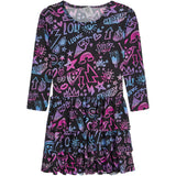 Ombre Grafitti Triple Ruffle Dress - Denny's