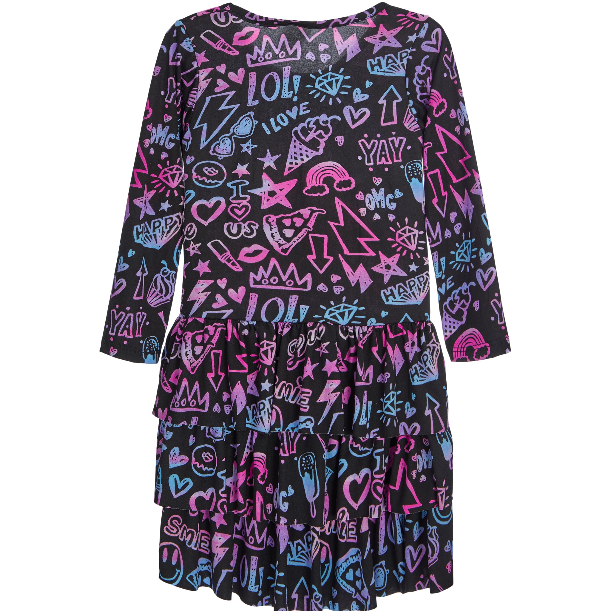 Ombre Grafitti Triple Ruffle Dress - Denny's