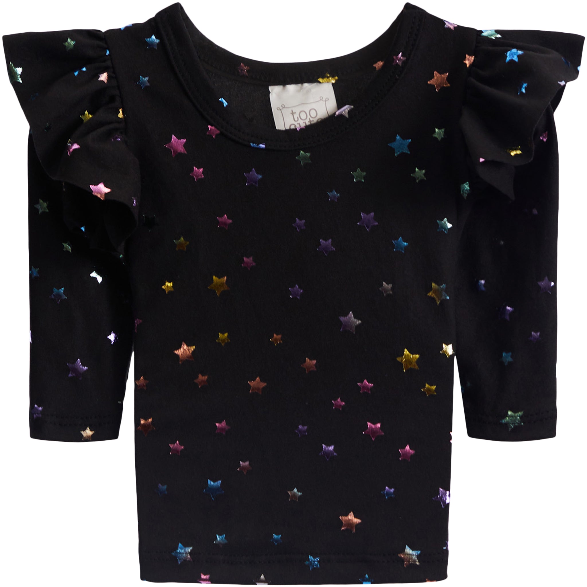 Foil Star Ruffle Shoulder Tee - Denny's