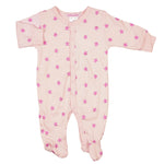 Pink Foil Stars Footie - Denny's