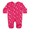 Bubble Gum Metallic Heart Footie - Denny's