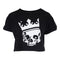 Short Sleeve Crop Tee with Skull Crown - Denny's