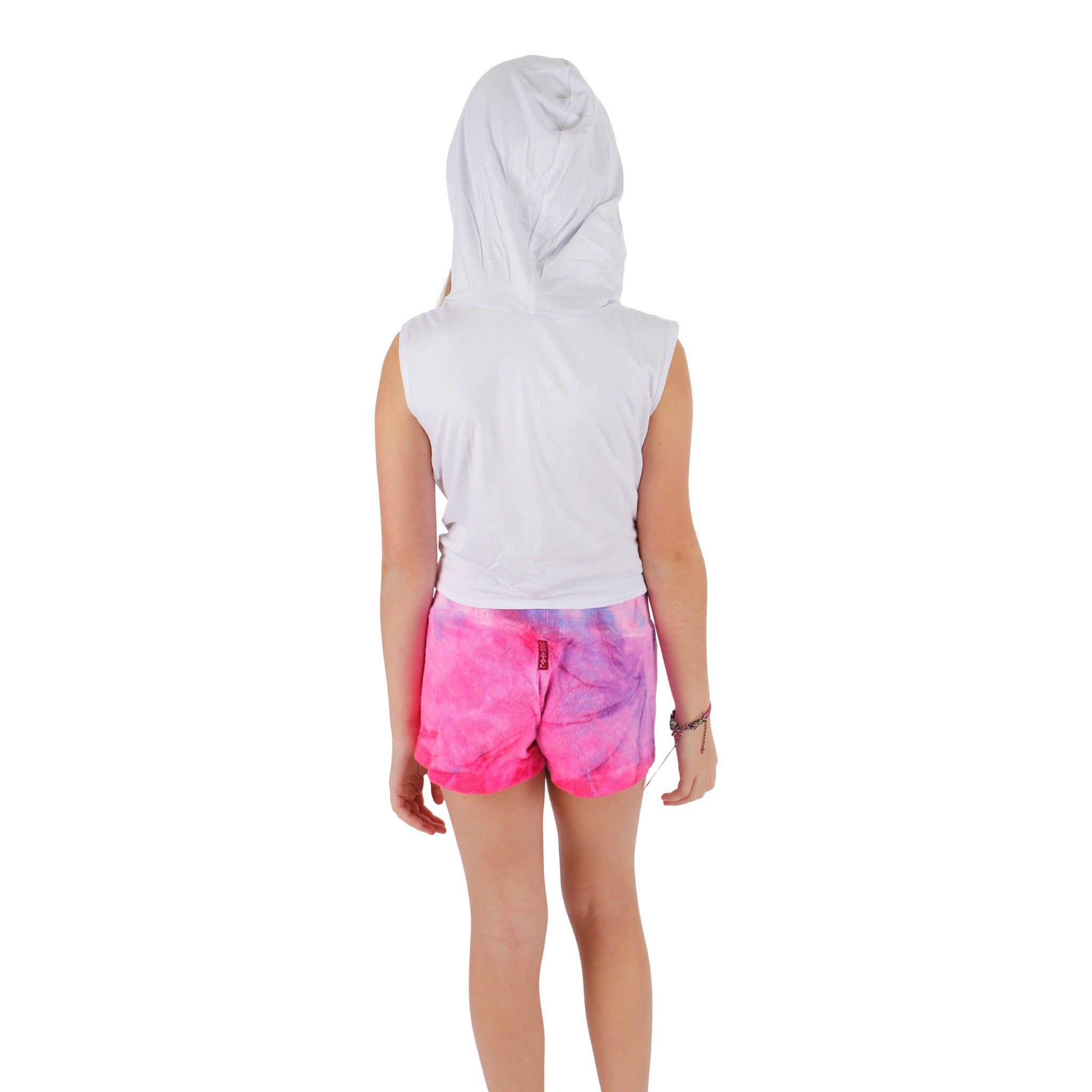 Hoodie Tie Front Tank with Good Vibes Tie Dye - Denny's