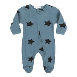 Black Stars Denim Footie - Denny's