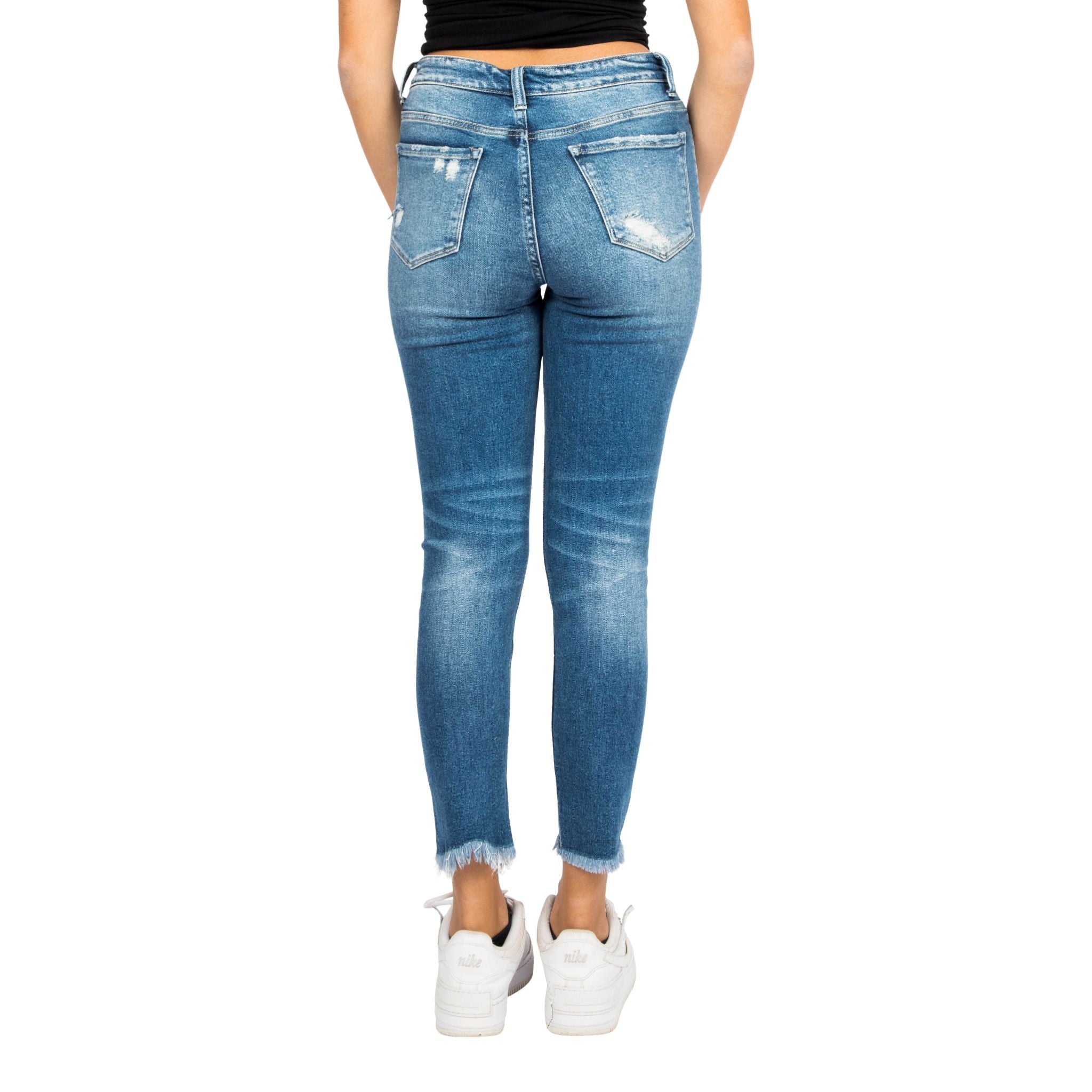Medium Rise Destroyed Crop Skinny - Denny's