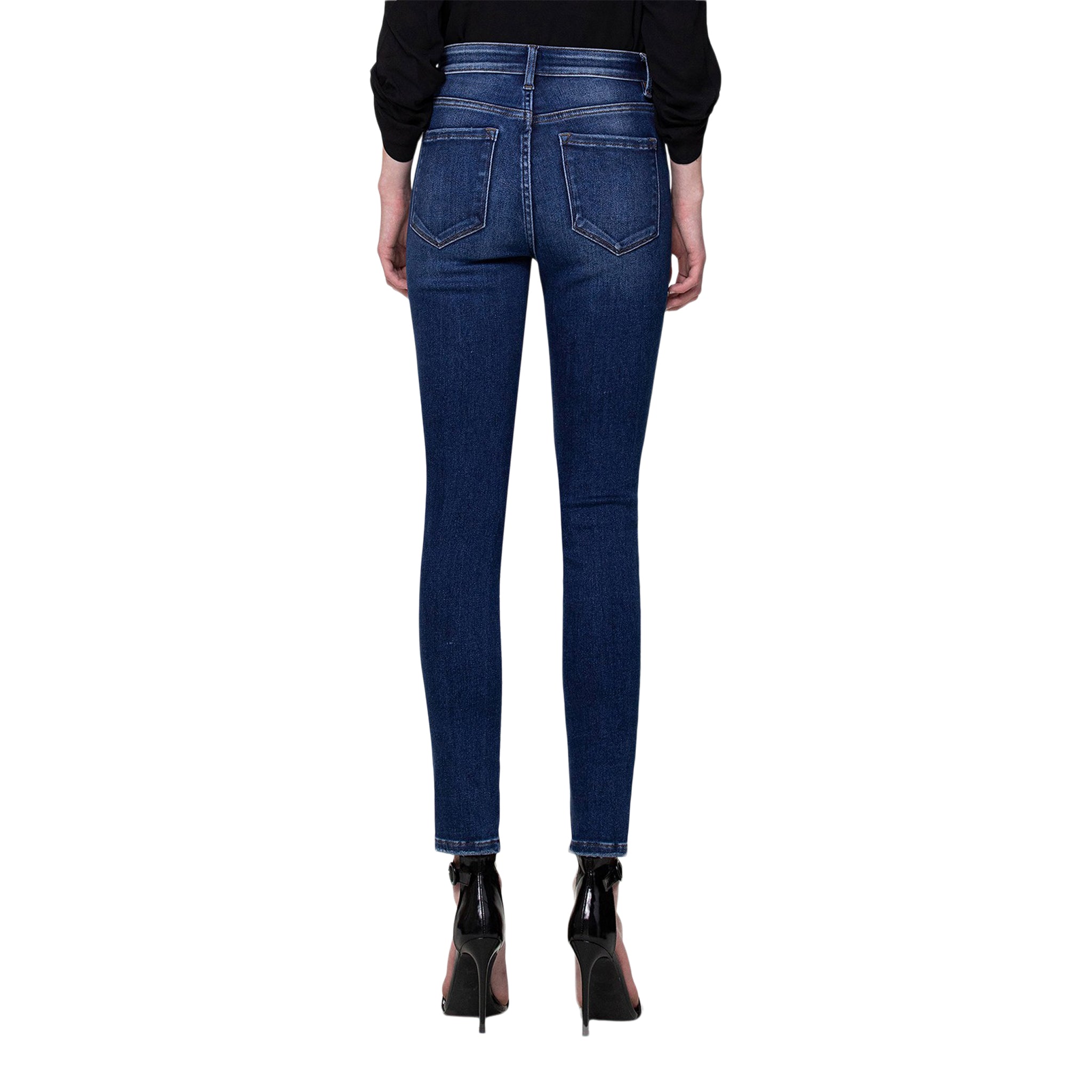 High Rise Front Seam Uneven Hem Skinny - Denny's