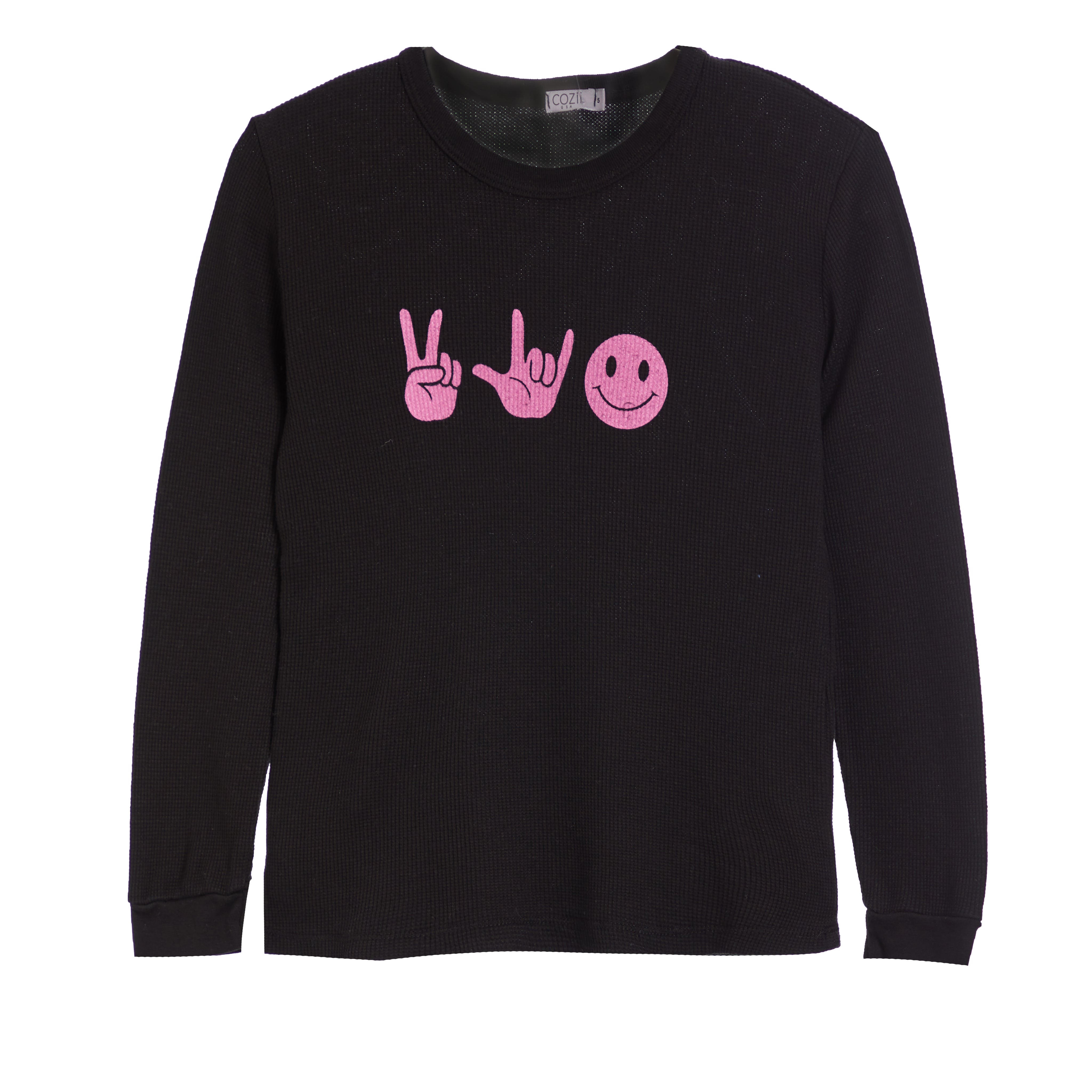 Peace, Heart & Smiley Thermal Tee - Denny's