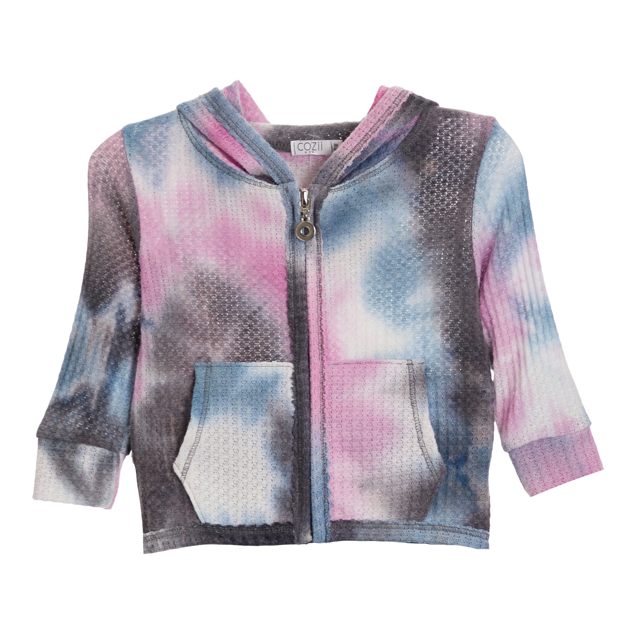 Tie Dye Waffle Zip Hoodie - Denny's