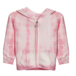 Tie Dye Ruffle Back Zip Thermal Hoodie - Denny's
