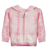 Tie Dye Ruffle Back Zip Thermal Hoodie - Denny's