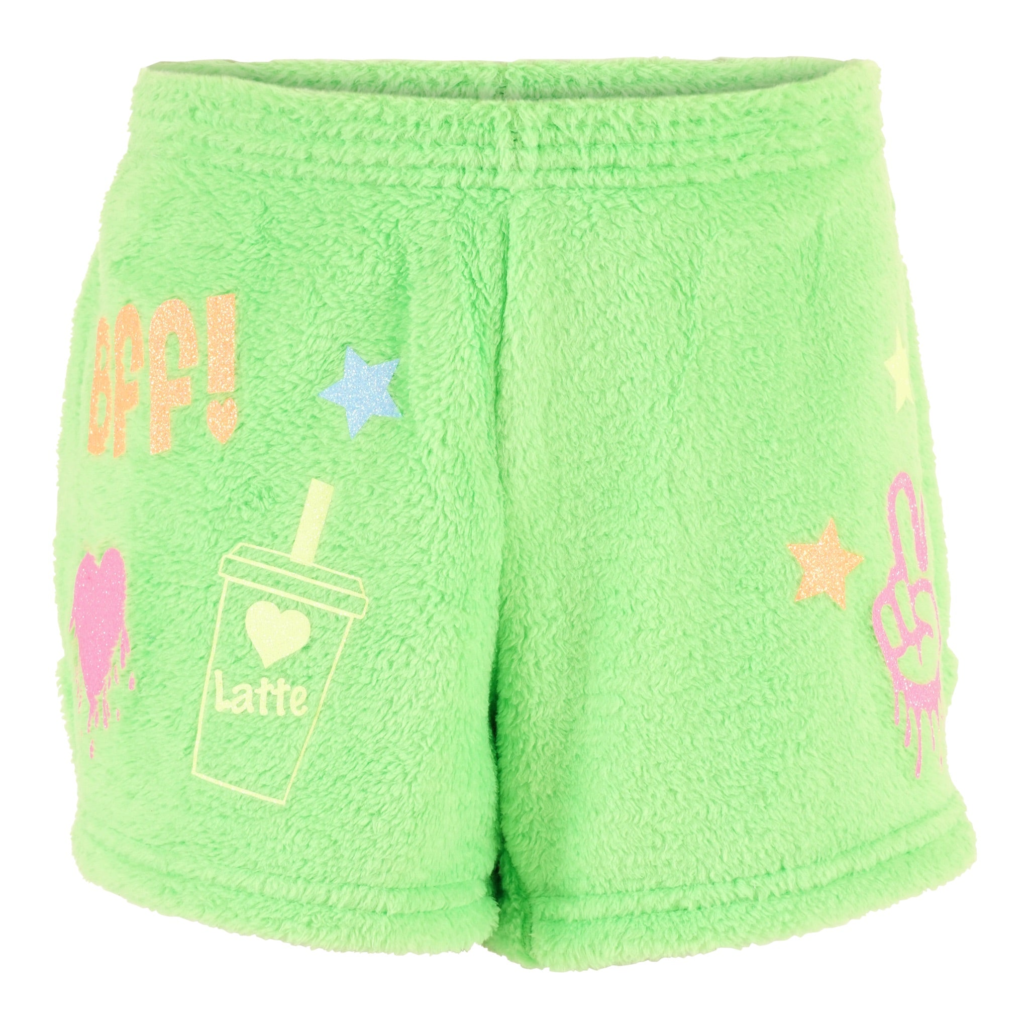 Neon BFF Sticker Fuzzy Shorts 7/14 - Denny's