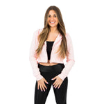 Solid Fleece Zip Crop Hoodie - Denny's