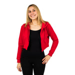 Solid Fleece Zip Crop Hoodie - Denny's