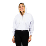 Solid Fleece Zip Crop Hoodie - Denny's