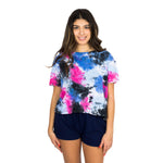 Celery Lilac Blue Tie Dye Fearless Tee - Denny's
