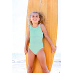 1pc Crinkle Square Neck Bathing Suit - Denny's