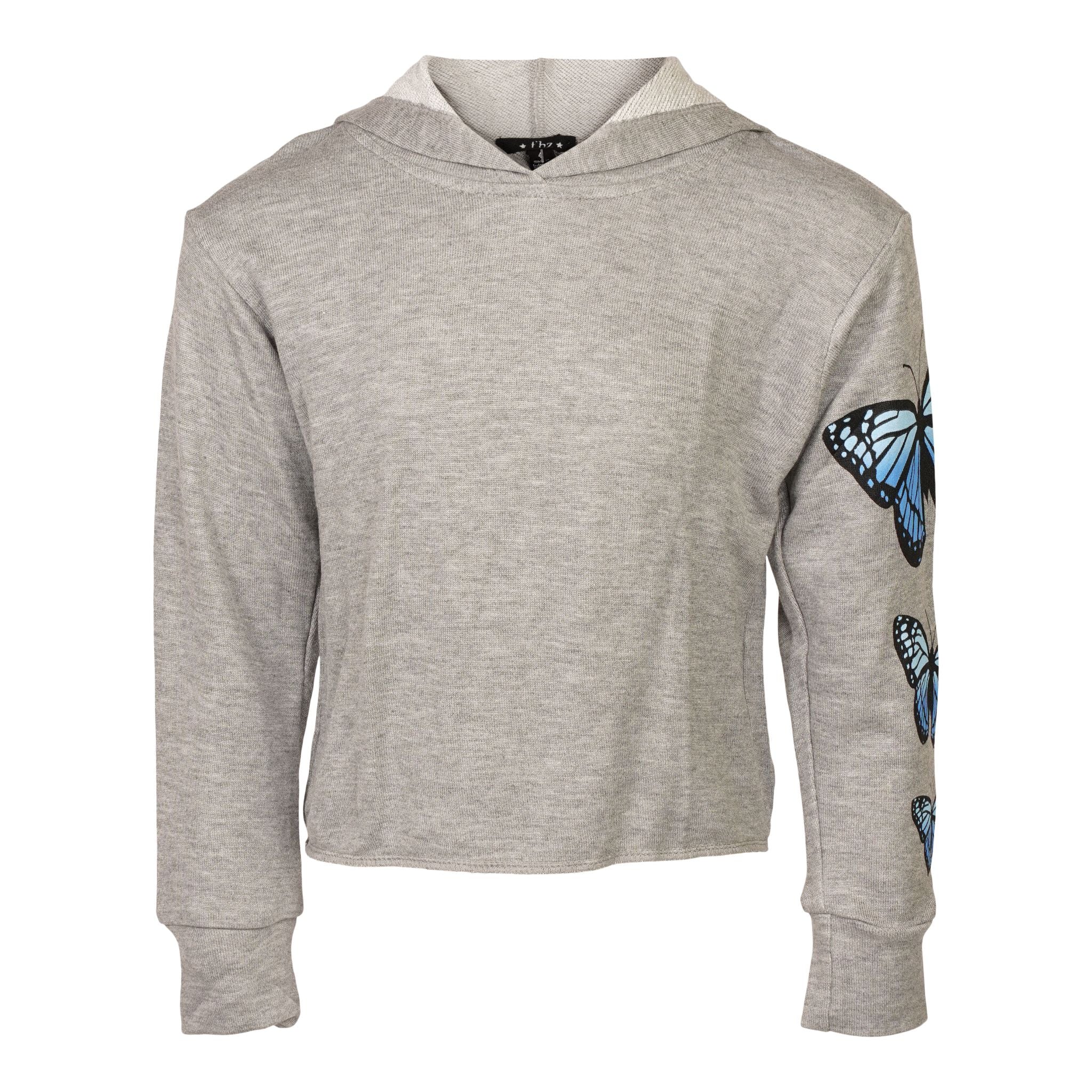 Blue Butterfly Arm Crop Hoodie - Denny's