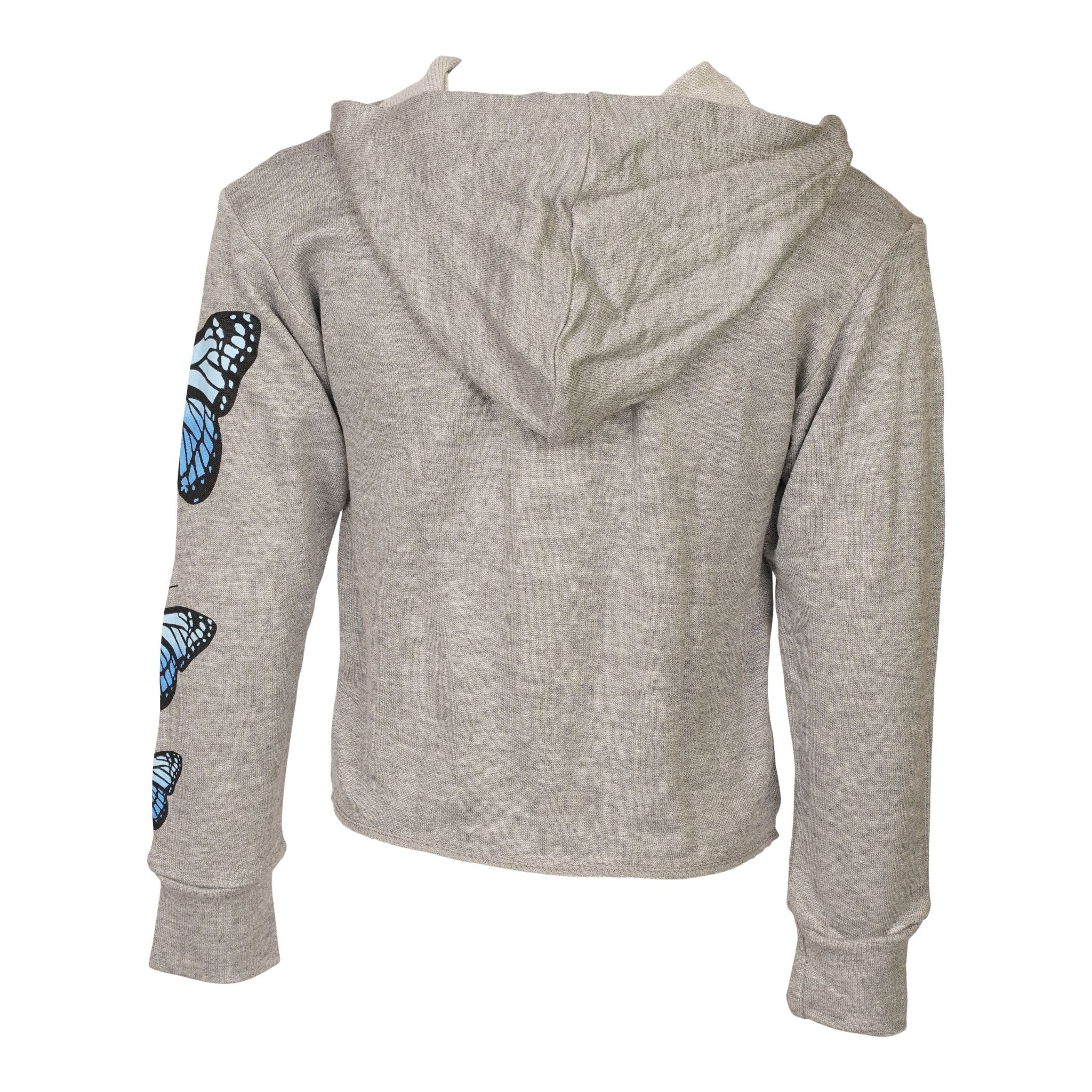 Blue Butterfly Arm Crop Hoodie - Denny's