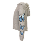 Blue Butterfly Arm Crop Hoodie - Denny's