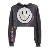 Smile Love Wins Crop Hoodie - Denny's