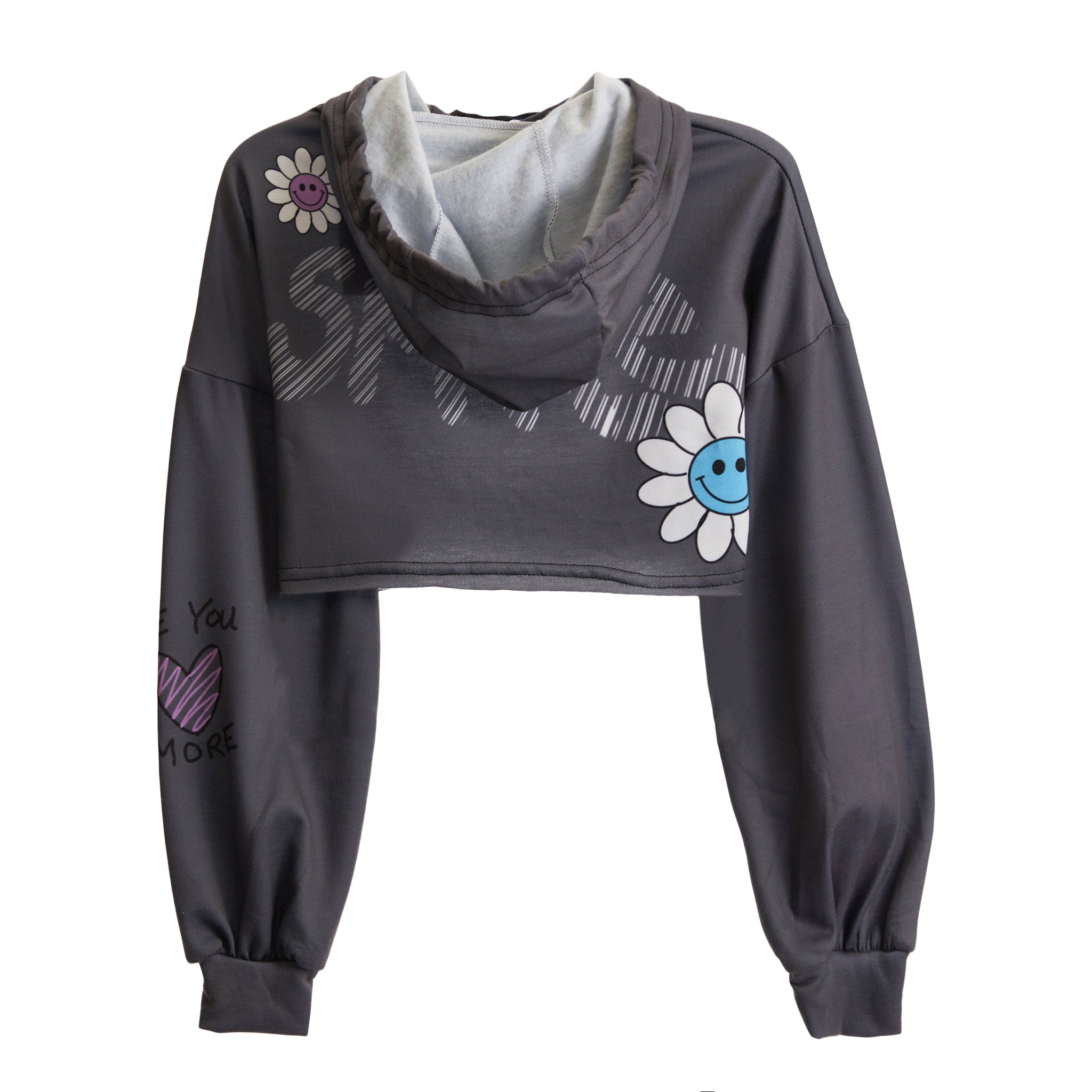 Smile Love Wins Crop Hoodie - Denny's