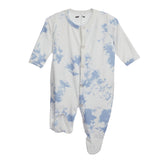 Blue & White Tie Dye Footie - Denny's