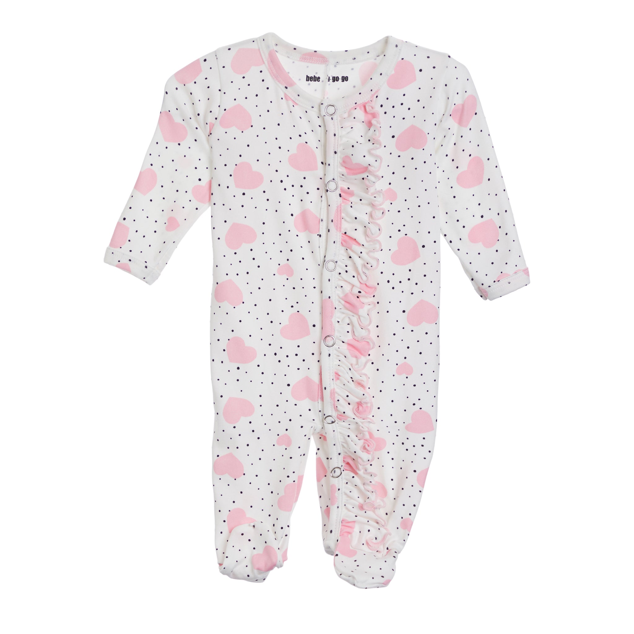 Hearts And Dots Ruffle Footie - Denny's