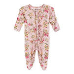 Pink Floral Ruffle Footie - Denny's