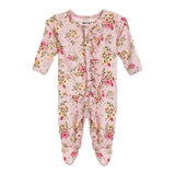 Pink Floral Ruffle Footie - Denny's