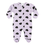 Black Hearts Lilac Footie - Denny's