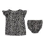 2pc Grey Leopard Flutter Tank Diaper Set - Denny's