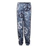 Black & White Peace French Terry Jogger - Denny's