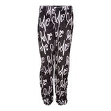 Fuzzy Blk Spray Love Jogger - Denny's