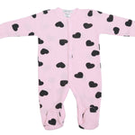 Pink/Black Hearts Footie - Denny's
