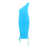 Rita One Shoulder Cinch Sides Dress - Denny's